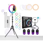 Aro de luz RGB con trípode 26 cm