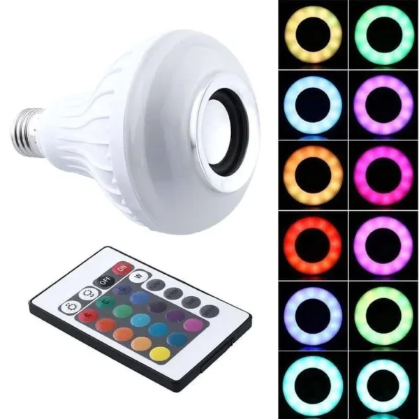 Bombillo LED con parlante Bluetooth y control