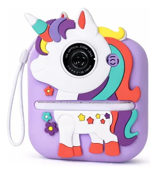 Cámara infantil con impresora instantánea de unicornio