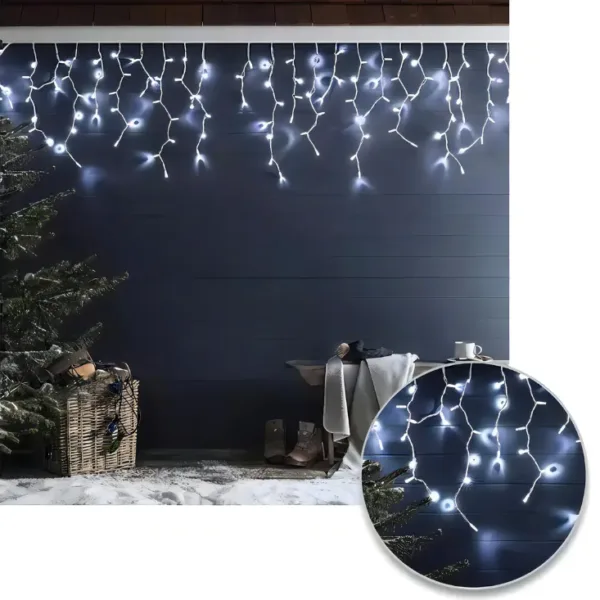 Cortina de luces LED tipo carámbano de 3 m (100 LED)