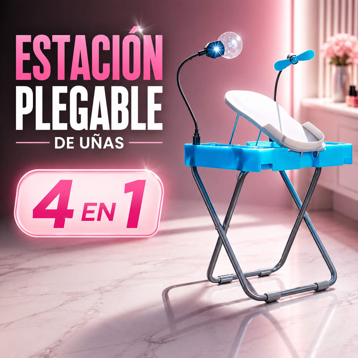 Taburete de manicure y pedicure con ruedas