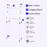 Estante organizador de 3 niveles para baño o lavadora