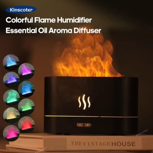 Humidificador aromático efecto llama