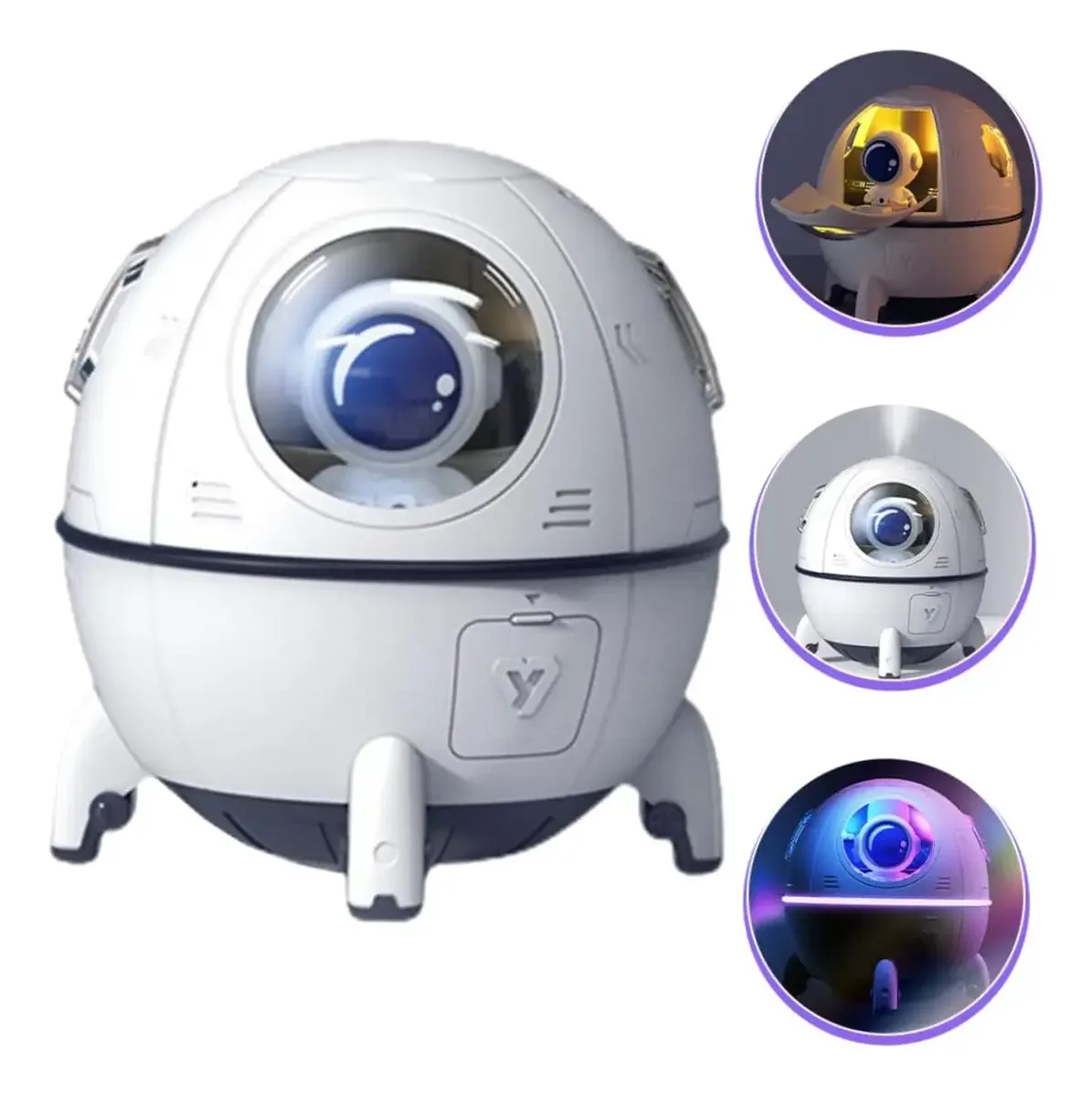 Mini humidificador nave espacial con astronauta
