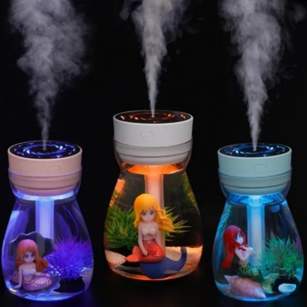 Humidificador decorativo de sirena con luz