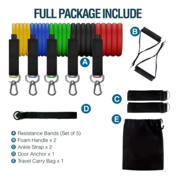 Kit de bandas elásticas tubulares de 11 piezas