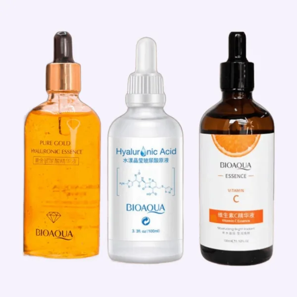 Kit de sérums faciales vitamina C, ácido hialurónico y oro 24K