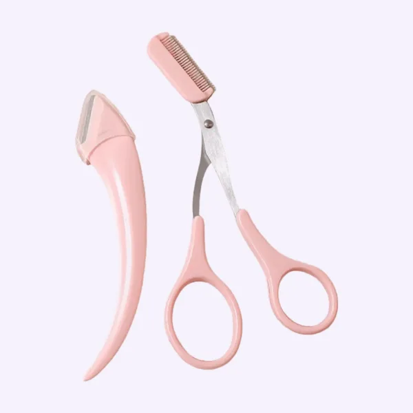 Kit de tijera de cejas con peineta y 2 perfiladores