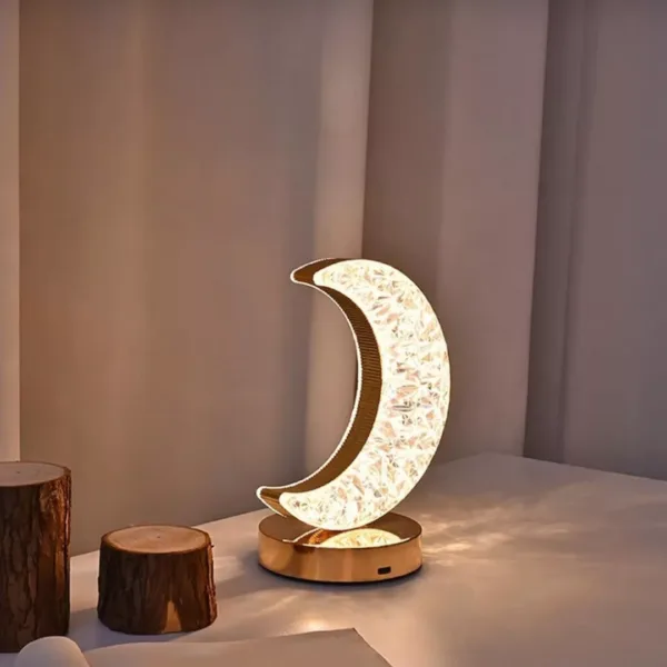 Lámpara decorativa de luna en cristal recargable
