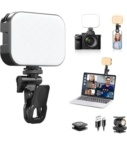 Luz LED recargable con clip para celular y computador