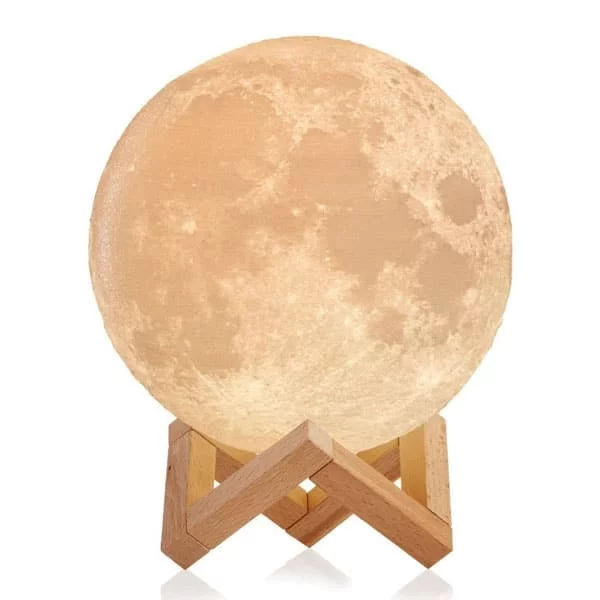 Lámpara luna 3D de 7 colores con control