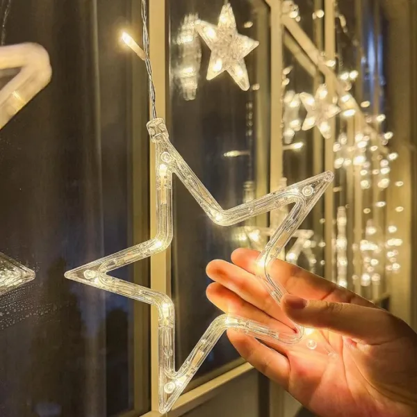 Cortina de luces LED de estrellas de 3 m