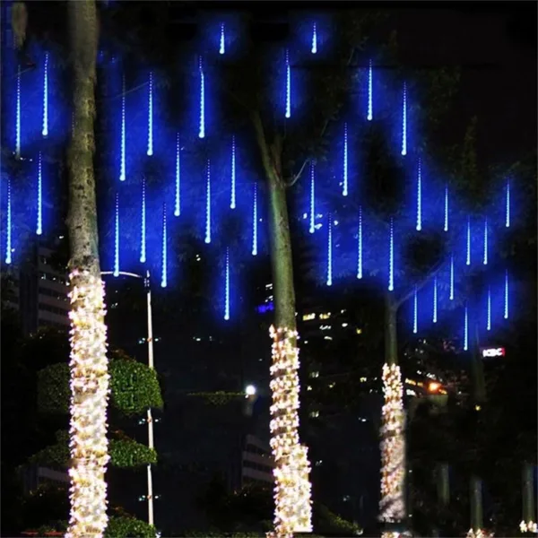 Luces navideñas efecto lluvia de meteoros