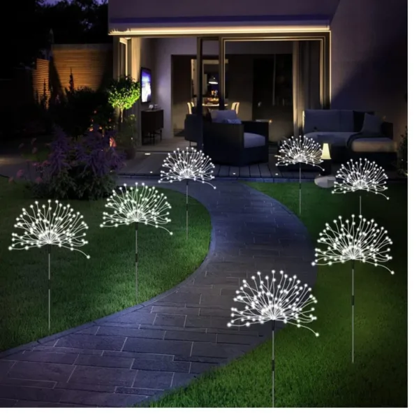 Luces solares tipo fuegos artificiales para jardín