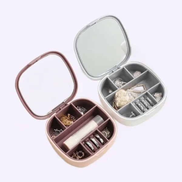 Mini joyero organizador con espejo