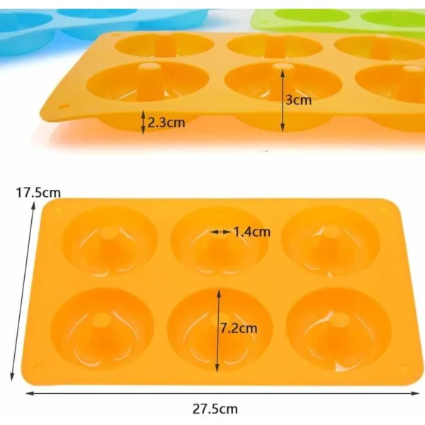 Molde de silicona para 6 donas