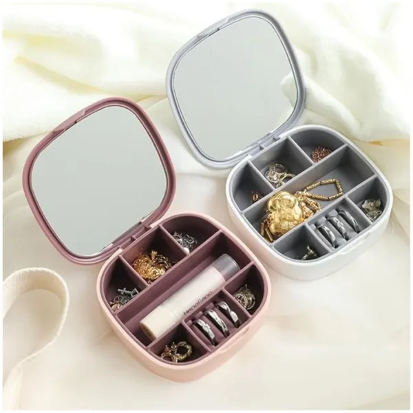 Mini joyero organizador con espejo