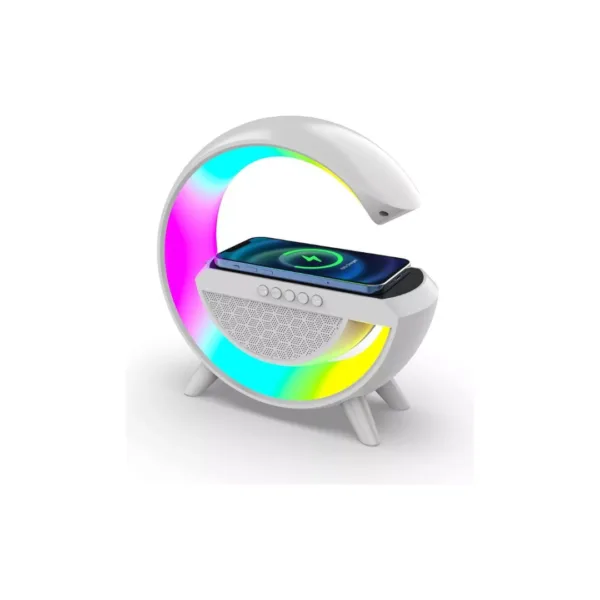 Lámpara G con parlante Bluetooth y cargador inalámbrico