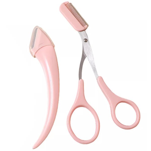 Kit de tijera de cejas con peineta y 2 perfiladores