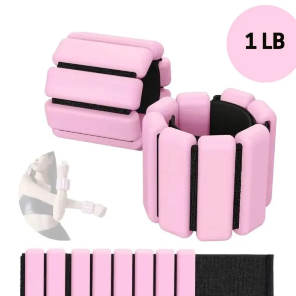 Pesas ajustables de 1 libra para muñeca y tobillo