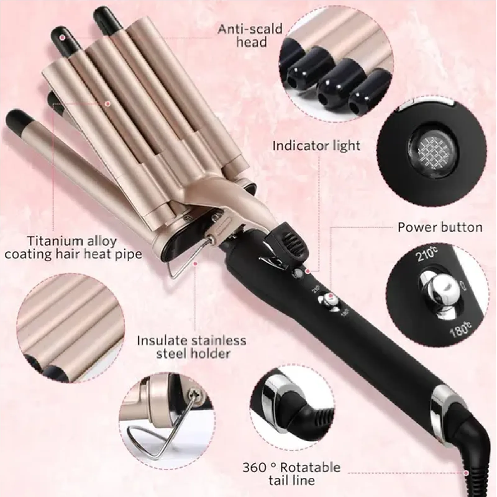 Pinzas para ondas de 5 tubos