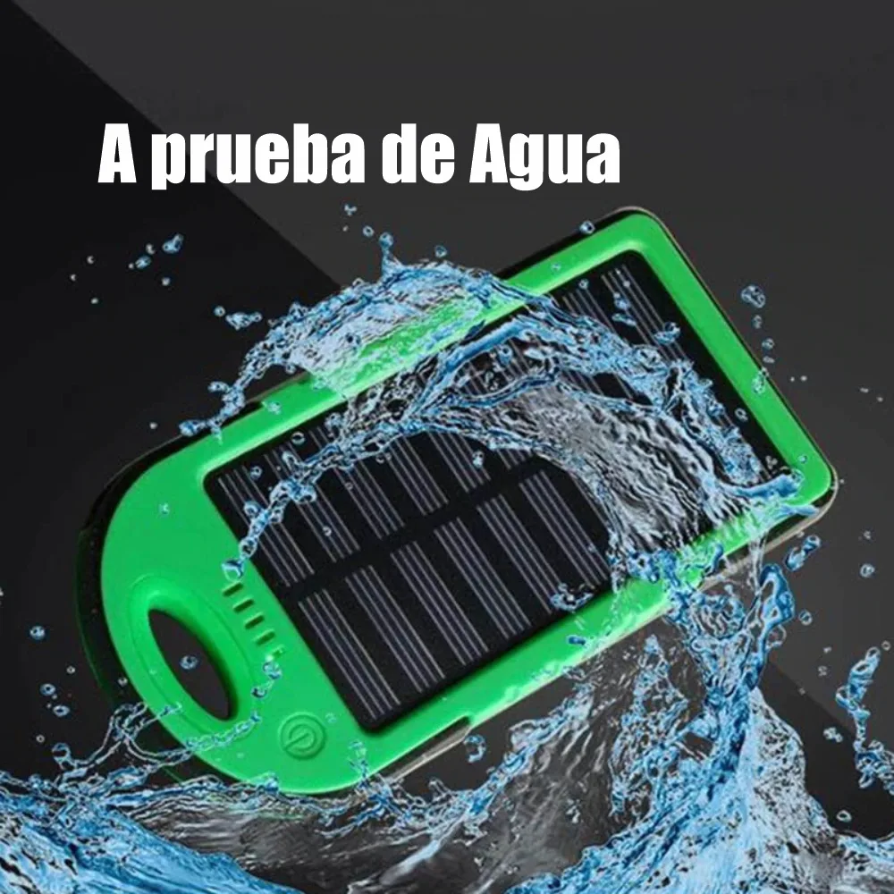 Batería portátil solar de 12.000 mAh con linterna