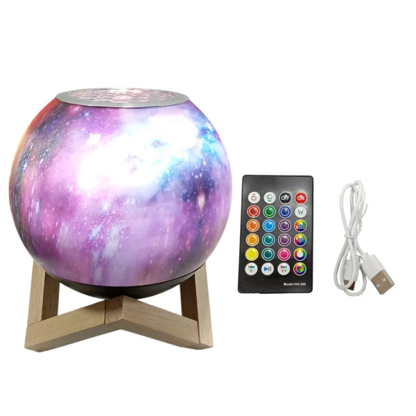 Lámpara galaxia con parlante Bluetooth y control