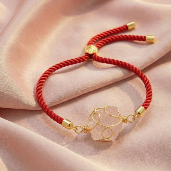 Pulsera Amor Infinito de cuarzo rosa