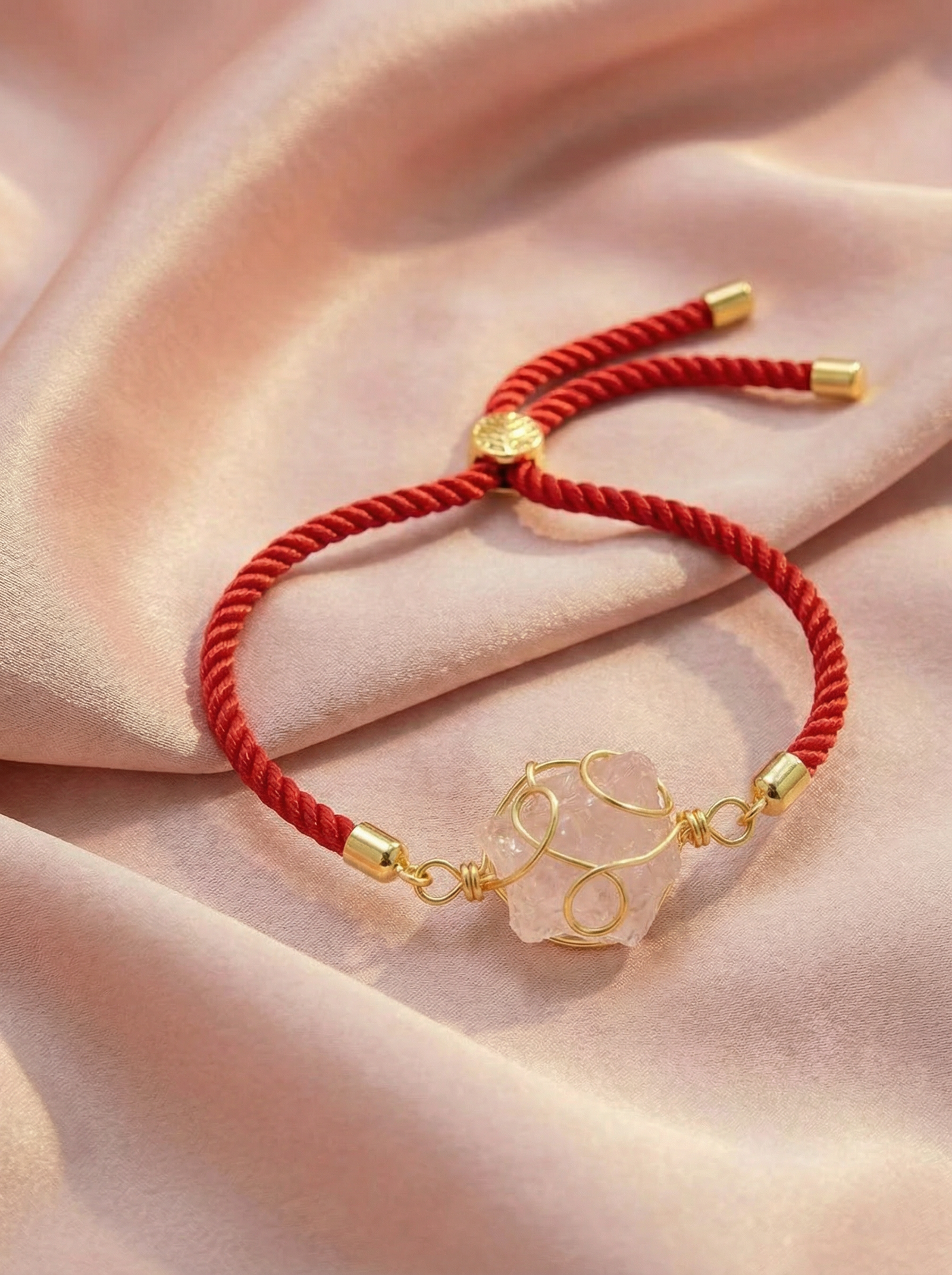 Pulsera Amor Infinito de cuarzo rosa