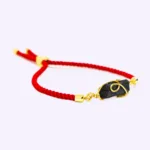 Pulsera de turmalina negra con cordón rojo