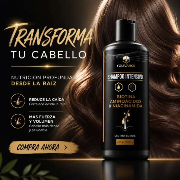 Shampoo fortalecedor con biotina y niacinamida