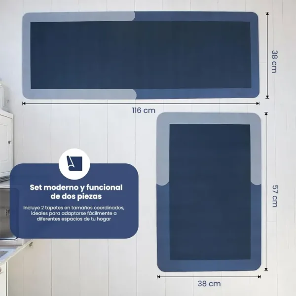 Tapete de cocina antideslizante absorbente x2