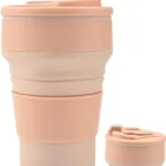 Vaso plegable de silicona de 500 ml con tapa