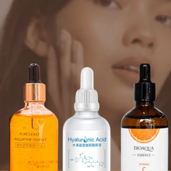 Kit de sérums faciales vitamina C, ácido hialurónico y oro 24K