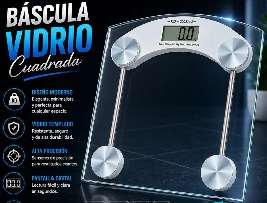 Báscula digital de vidrio para baño