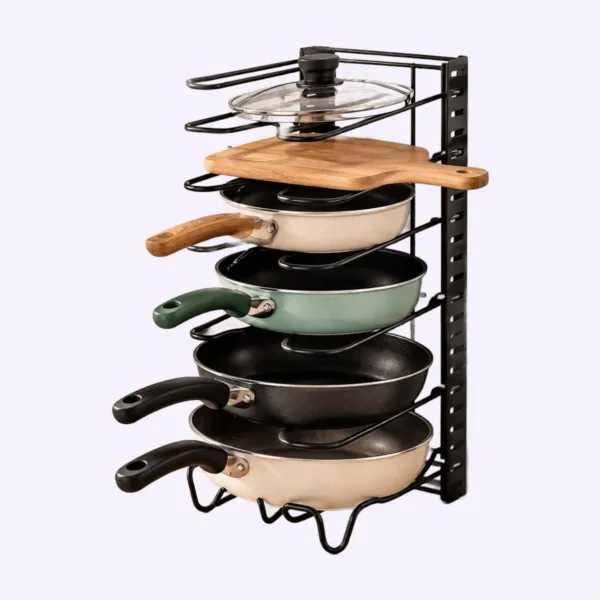 Organizador ajustable para ollas y sartenes