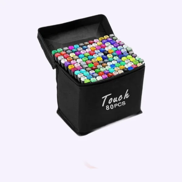 Set de 80 marcadores de doble punta con estuche